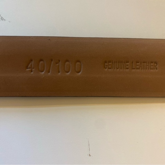 Crookhorn Size 40 Handmade in USA Dark Brown Leather Belt Silver Brass Buckle - Picture 4 of 8